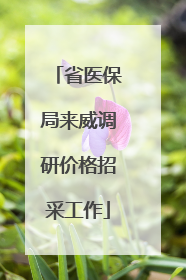 省医保局来威调研价格招采工作